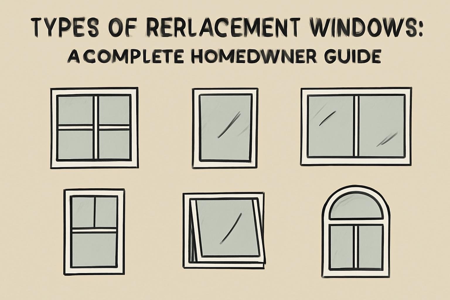 Comparison of replacement window styles including double-hung, casement, slider, bay, and bow windows